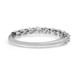 9ct White Gold Shared Claw Diamond Band