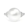 18ct White Gold South Sea 12mm Pearl and Diamond Ring
