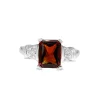 14ct White Gold Spessartine Garnet and Diamond Ring