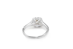18ct White Gold Split Shoulder Halo Ring