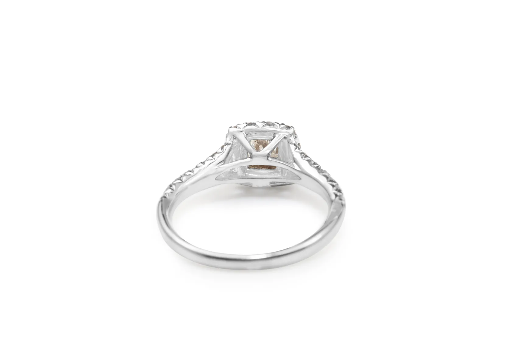18ct White Gold Split Shoulder Halo Ring