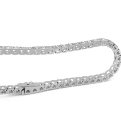 14ct White Gold Square Set Diamond Tennis Bracelet