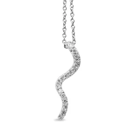 18ct White Gold Squiggle Diamond Pendant