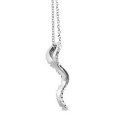 18ct White Gold Squiggle Diamond Pendant