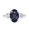 18ct White Gold Tanzanite and Diamond 3 Stone Diamond Ring