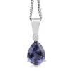 18ct White Gold Tanzanite and Diamond Pendant
