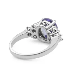 18ct White Gold Tanzanite and Diamond Ring
