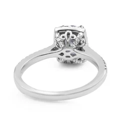 18ct White Gold Tanzanite and Diamond Halo Ring