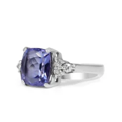 18ct White Gold Tanzanite and Diamond Ring