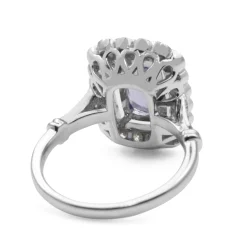 18ct White Gold Tanzanite and Diamond Daisy Ring