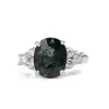 18ct White Gold Teal Sapphire and Diamond Ring
