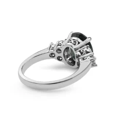 18ct White Gold Teal Sapphire and Diamond Ring