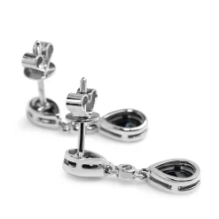 9ct White Gold Teardrop Sapphire and Diamond Earrings
