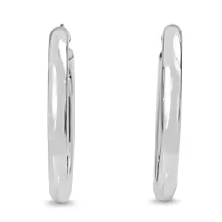 9ct White Gold Thick 27mm Hoop Earrings