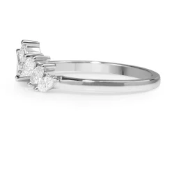 18ct White Gold 'Tiara' Curved Marquise and Princess Cut Diamond Band
