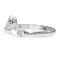 18ct White Gold 'Tiara' Style Curved Diamond Band