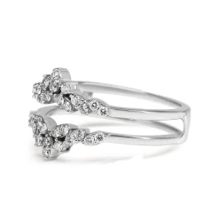 10ct White Gold Tiara Style Fitted 'Jacket' Diamond Band Ring
