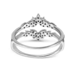 10ct White Gold Tiara Style Fitted 'Jacket' Diamond Band Ring