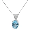 18ct White Gold Topaz and Diamond Necklace
