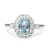 9ct White Gold Topaz and Diamond Daisy Style Ring