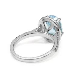 18ct White Gold Topaz and Diamond Halo Ring