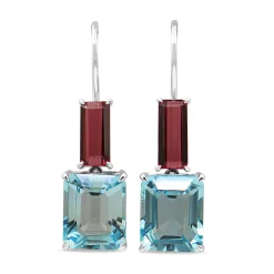18ct White Gold Topaz and Tourmaline Earrings