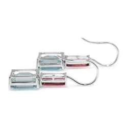 18ct White Gold Topaz and Tourmaline Earrings