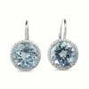 14ct White Gold Topaz Diamond Halo Earrings