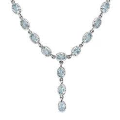 9ct White Gold Topaz Lariat Drop Necklace
