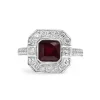 18ct White Gold Treated Ruby and Diamond Ring