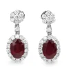 18ct White Gold Treated Ruby and Diamond Earrings
