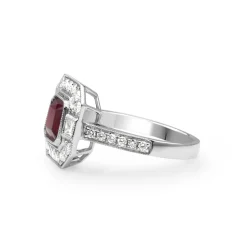 18ct White Gold Treated Ruby and Diamond Ring