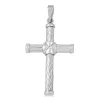 9ct White Gold Twisted Cross Pendant