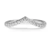 18ct White Gold 'V' Shaped Curved Diamond Band