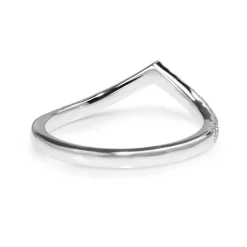 18ct White Gold 'V' Shaped Curved Diamond Band
