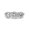 18ct White Gold Victorian Style 3 Stone Diamond Ring