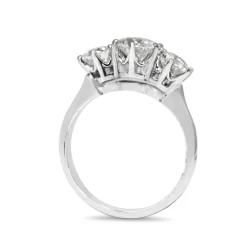 18ct White Gold Victorian Style 3 Stone Diamond Ring