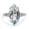 18ct White Gold Vintage Aquamarine Ring