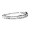 14ct White Gold Vintage Baguette and Brilliant Cut Diamond Hinged Bangle