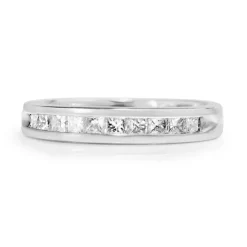 14ct White Gold Vintage Channel Set Diamond Band