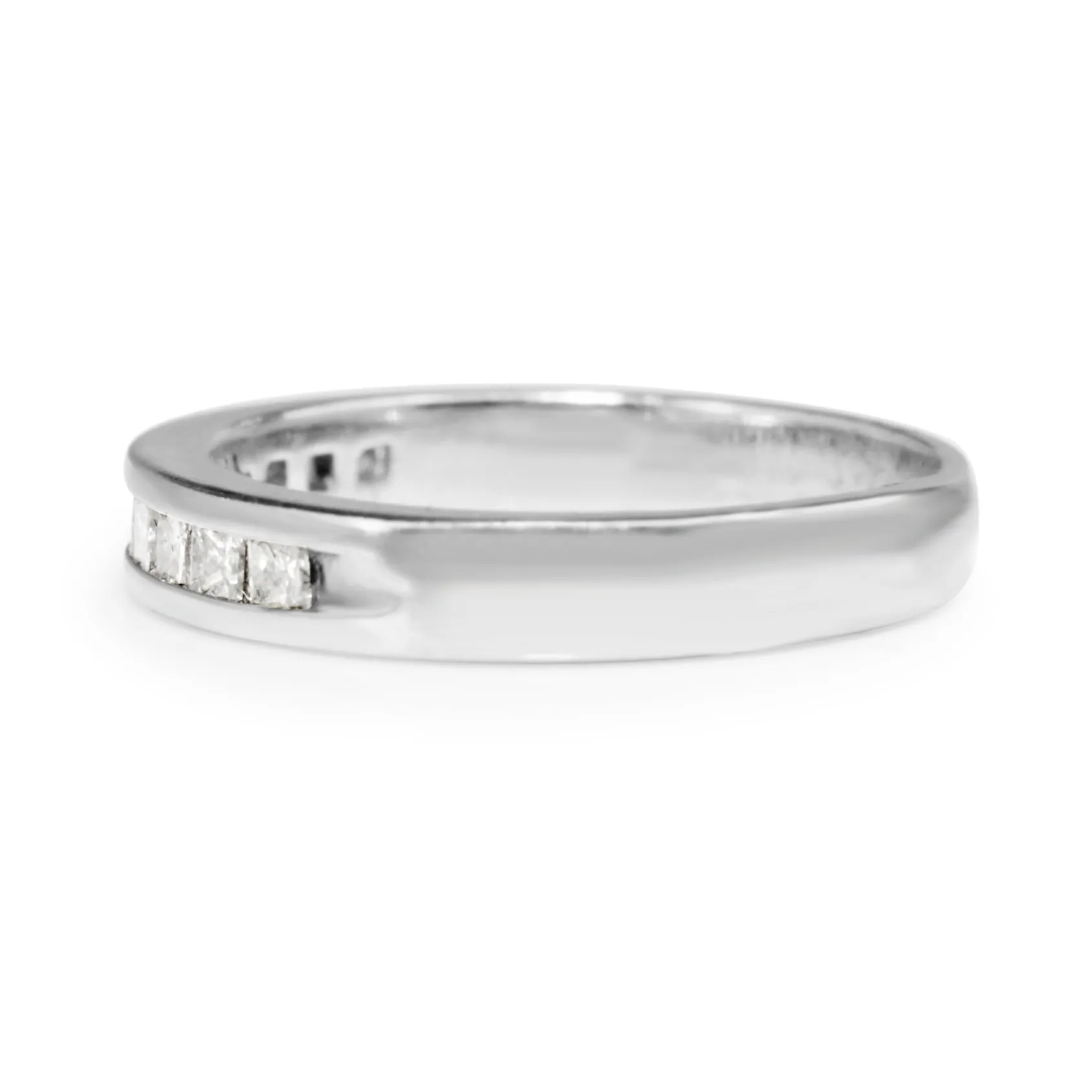14ct White Gold Vintage Channel Set Diamond Band