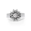 18ct White Gold Vintage Cluster Ring