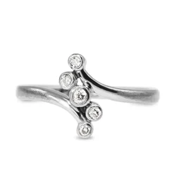 9ct White Gold Vintage Cluster Ring