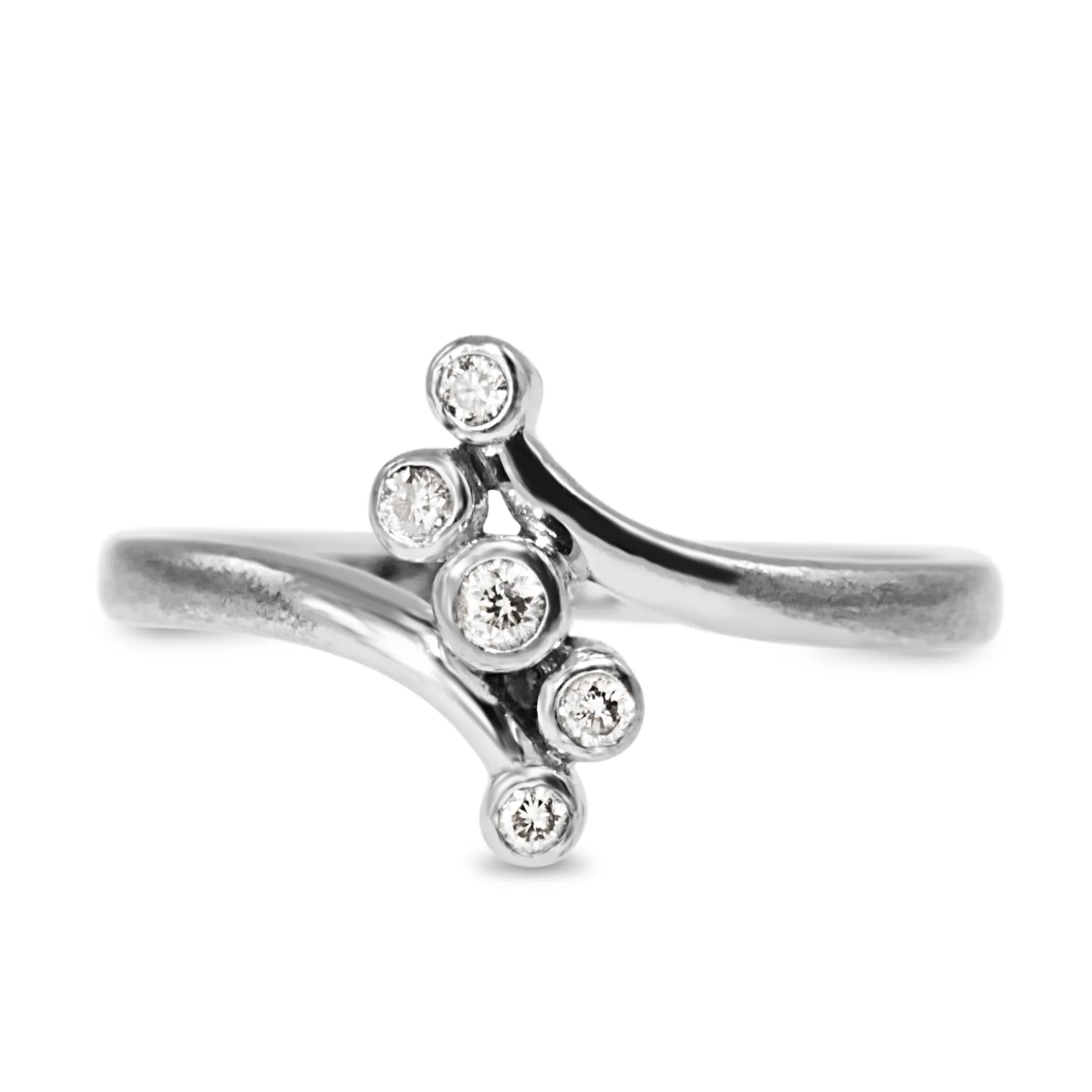 9ct White Gold Vintage Cluster Ring