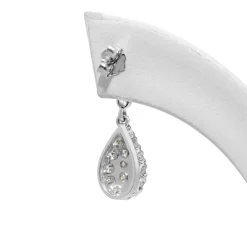 18ct White Gold Vintage Diamond Drop Earrings