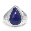 18ct White Gold Vintage Lapis and Diamond Ring