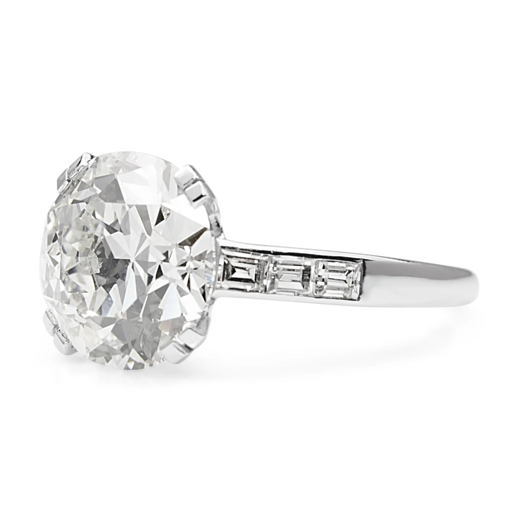 18ct White Gold Vintage Old Cut Diamond Solitaire Ring