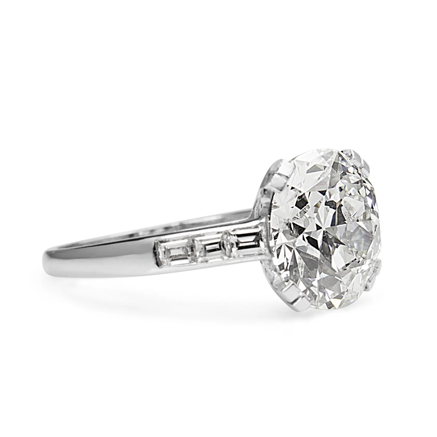18ct White Gold Vintage Old Cut Diamond Solitaire Ring