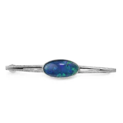 18ct White Gold Vintage Opal Triplet Brooch