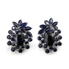 18ct White Gold Vintage Sapphire Cluster Earrings